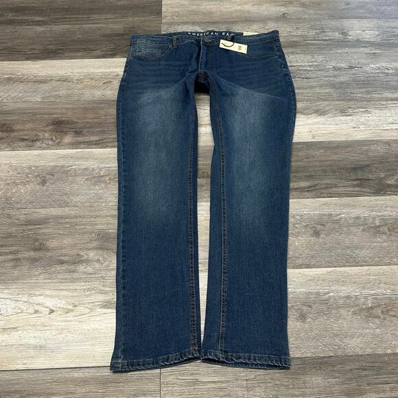 NWT American Rag Blue Mens 38x30 Comfort Stretch Slim Fit Mid Wash Denim Jeans - Picture 1 of 11
